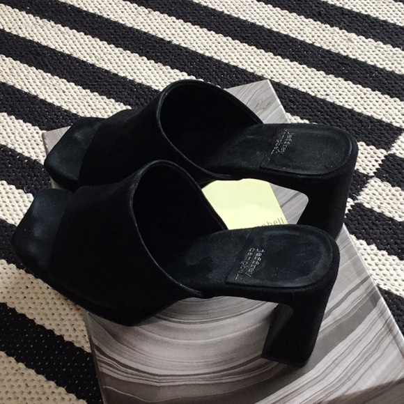 Jeffrey Campbell Black Suede Caviar Platform Mule Size 8.5 - Picture 4 of 5